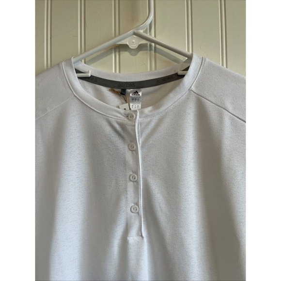Adidas new with tag women's size large essential short sleeve crew white golf - Picture 2 of 10